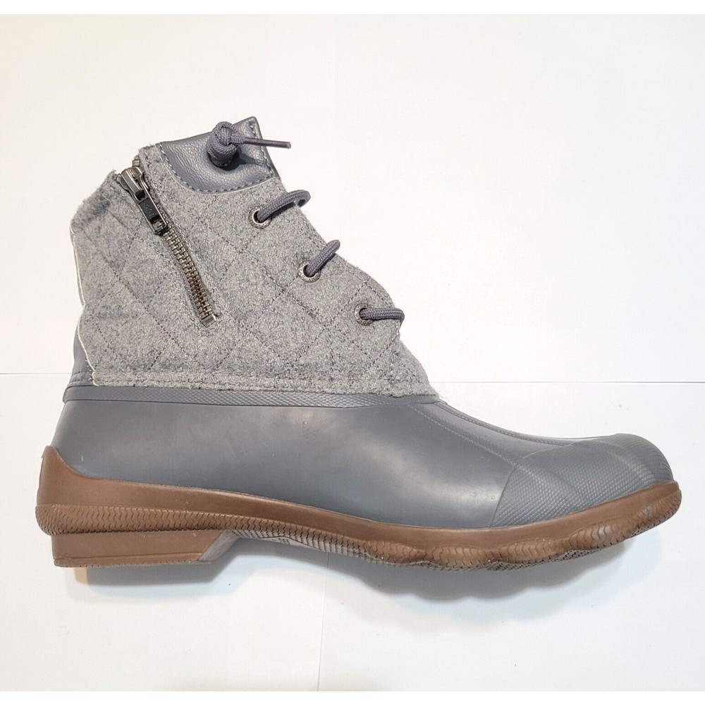 Sperry Saltwater Duck Boots Waterproof Nylon Quilted-Rubber Women's Size 10